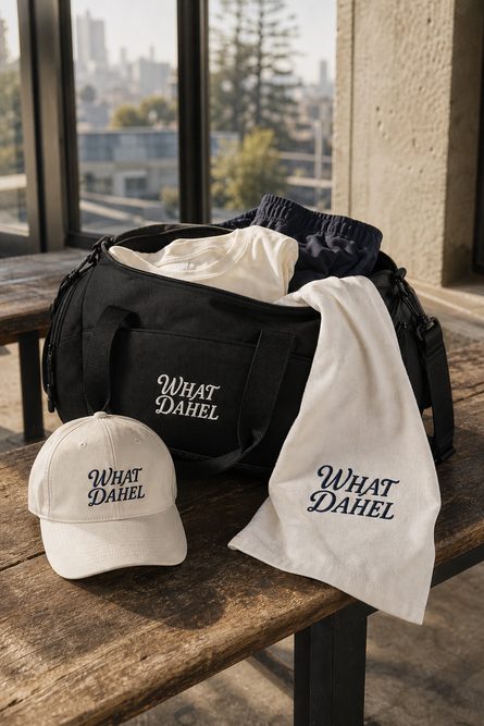 The Bag with the Hat and Towel on a bench