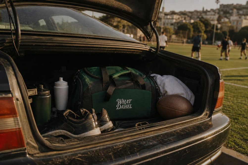 The Bag in Hunter in the trunk, pitchside