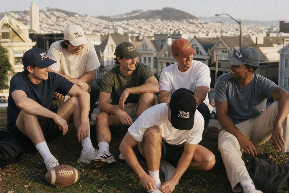 Friends on the hill above the Painted Ladies, six hats