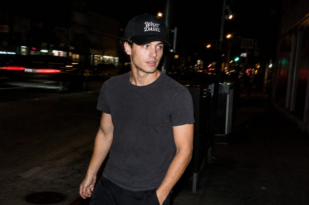 The Hat in Black, out at night