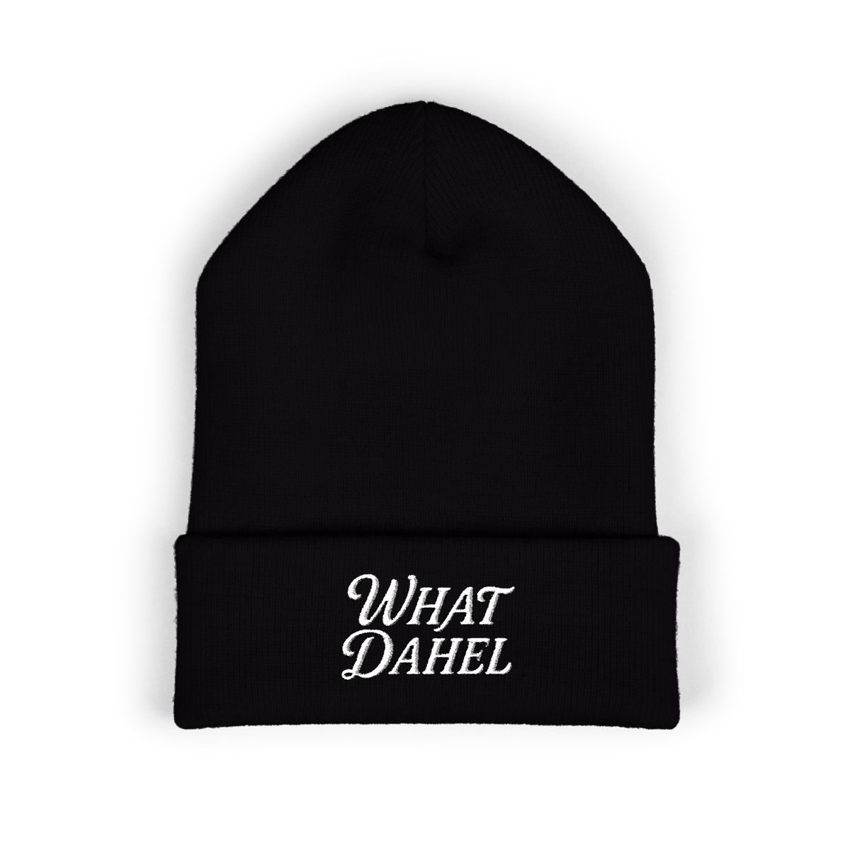 Beanie, wordmark, dark colors, black, front