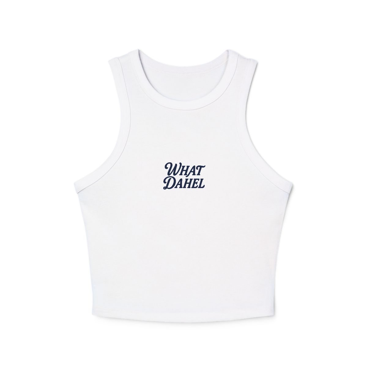Racer Tank, solid white blend, front